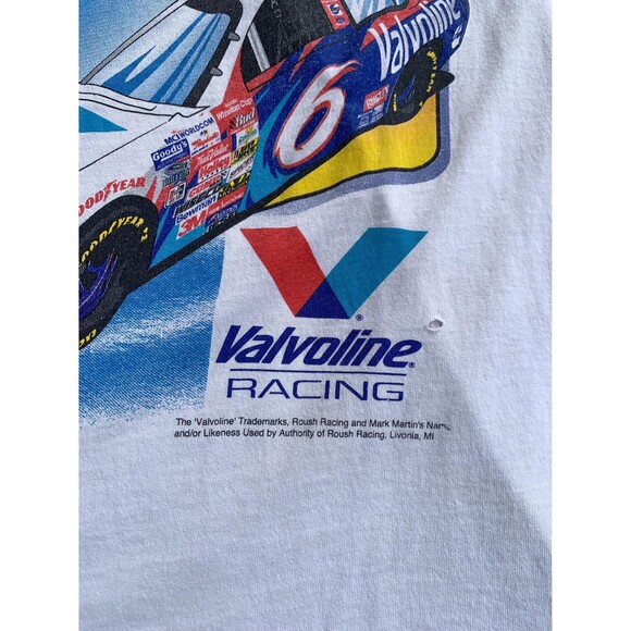 Vintage Y2K NASCAR Mark Martin Taurus Valvoline racing tee 2XL white - Picture 9 of 9